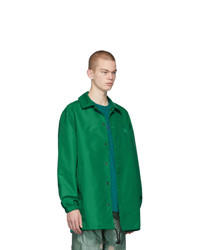 grüne bedruckte Shirtjacke aus Nylon von Acne Studios