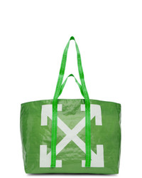grüne bedruckte Shopper Tasche von Off-White