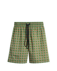 grüne Bermuda-Shorts aus Baumwolle mit Karomuster