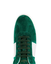 grüne beschlagene Wildleder niedrige Sneakers von Valentino