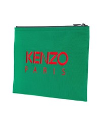 grüne bestickte Clutch Handtasche von Kenzo