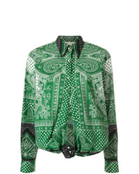 grüne Bluse mit Knöpfen mit Paisley-Muster von Etro