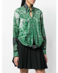 grüne Bluse mit Knöpfen mit Paisley-Muster von Etro