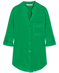 grüne Bluse mit Knöpfen von Diane von Furstenberg