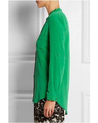 grüne Bluse mit Knöpfen von Diane von Furstenberg