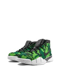 grüne Camouflage hohe Sneakers aus Leder von Nike