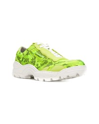 grüne Camouflage Leder Sportschuhe von Rombaut