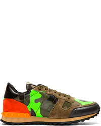 grüne Camouflage niedrige Sneakers von Valentino