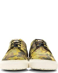 grüne Camouflage niedrige Sneakers von Hudson