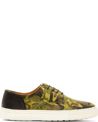 grüne Camouflage niedrige Sneakers von Hudson