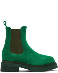 grüne Chelsea Boots aus Wildleder