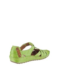 grüne flache Sandalen aus Leder von Miccos