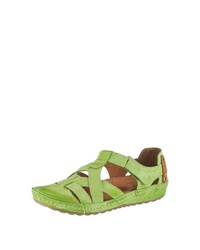 grüne flache Sandalen aus Leder von Miccos