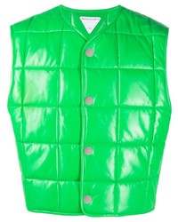 grüne gesteppte ärmellose Jacke von Bottega Veneta
