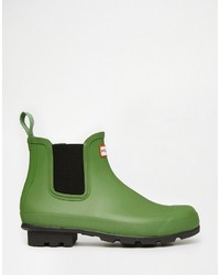 grüne Gummi Chelsea Boots von Hunter