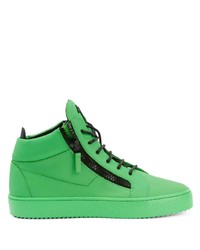 grüne hohe Sneakers aus Leder von Giuseppe Zanotti