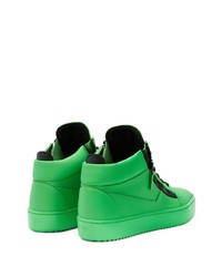 grüne hohe Sneakers aus Leder von Giuseppe Zanotti