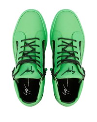 grüne hohe Sneakers aus Leder von Giuseppe Zanotti