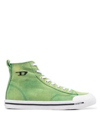 grüne hohe Sneakers aus Segeltuch von Diesel