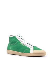 grüne hohe Sneakers aus Segeltuch von Saint Laurent