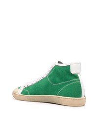 grüne hohe Sneakers aus Segeltuch von Saint Laurent