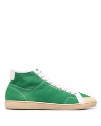 grüne hohe Sneakers aus Segeltuch von Saint Laurent