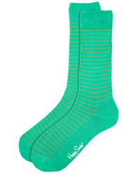 grüne horizontal gestreifte Socken