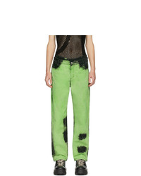 grüne Mit Batikmuster Jeans