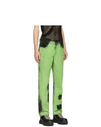 grüne Mit Batikmuster Jeans von Feng Chen Wang