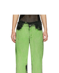 grüne Mit Batikmuster Jeans von Feng Chen Wang