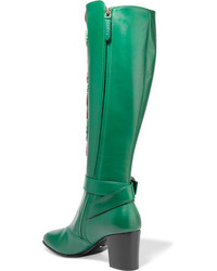 grüne kniehohe Stiefel aus Leder von Gucci