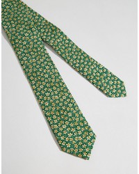 grüne Krawatte mit Blumenmuster von Asos