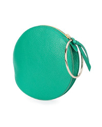 grüne Leder Clutch von Sara Battaglia