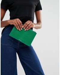 grüne Leder Clutch von Whistles