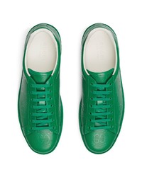 grüne Leder niedrige Sneakers von Gucci