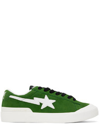 grüne Leder niedrige Sneakers von BAPE