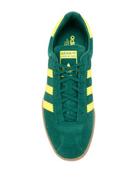 grüne Leder niedrige Sneakers von adidas