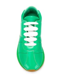 grüne Leder niedrige Sneakers von Marni