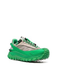 grüne Leder niedrige Sneakers von MONCLER GRENOBLE