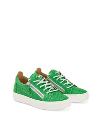 grüne Leder niedrige Sneakers von Giuseppe Zanotti