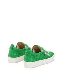 grüne Leder niedrige Sneakers von Giuseppe Zanotti