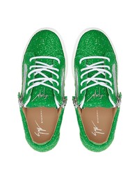 grüne Leder niedrige Sneakers von Giuseppe Zanotti