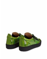 grüne Leder niedrige Sneakers von Giuseppe Zanotti