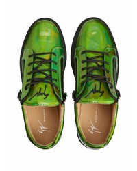 grüne Leder niedrige Sneakers von Giuseppe Zanotti