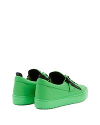 grüne Leder niedrige Sneakers von Giuseppe Zanotti