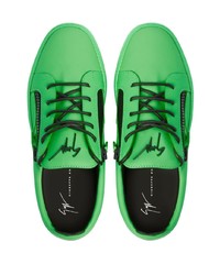 grüne Leder niedrige Sneakers von Giuseppe Zanotti