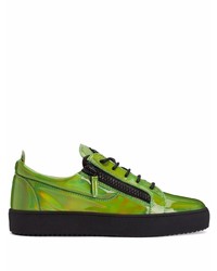 grüne Leder niedrige Sneakers von Giuseppe Zanotti