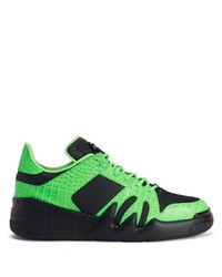 grüne Leder niedrige Sneakers von Giuseppe Zanotti