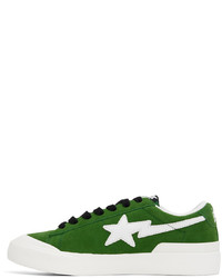 grüne Leder niedrige Sneakers von BAPE