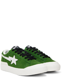 grüne Leder niedrige Sneakers von BAPE